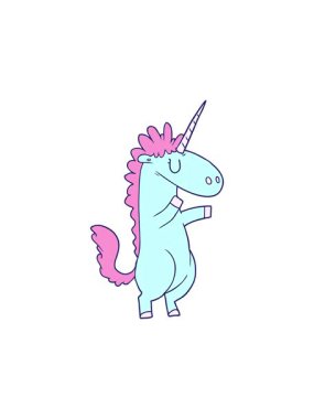 Tek boynuzlu at çiziminin dönen hareketli animasyonu