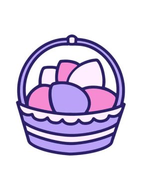 Renkli Paskalya sepetinin titreşimli hareketi