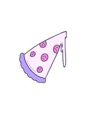 Elle çizilen tuhaf bir pizza diliminin bölünme etkisi.