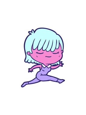 neon renkli çizgi film karakteri kadının yıldız patlaması etkisi animasyonu