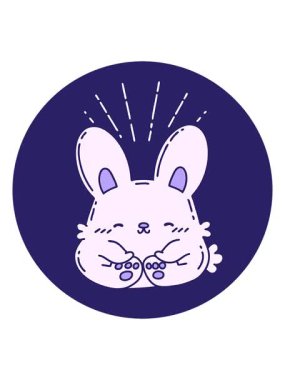 Dövme stili mutlu tavşanın hareketli animasyonu