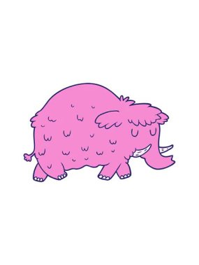 Tarih öncesi mamutların çizgi film efektlerini renklendir