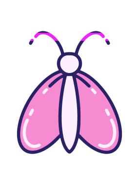 Basit, cesur çizgi film kelebeğinin animasyonunu çalıştır.