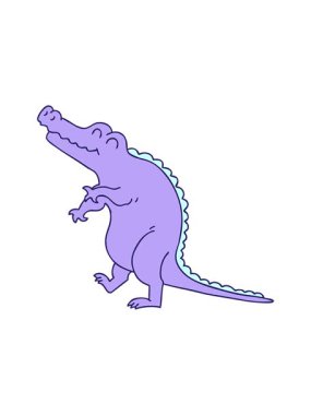 Bir timsah çizgi filminin ışık efekti animasyonu