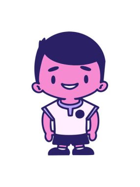 Erkek Brezilya futbolcusunun üniformalı çizgi filmdeki hareketli animasyonu