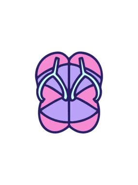 Brezilya tarzı çizimli plaj sandaletlerinin gösterişli satış animasyonları