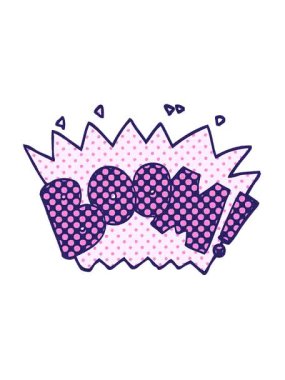 Çizgi roman tarzı çizgi film sözcüğünün hareketli animasyonunu bom!