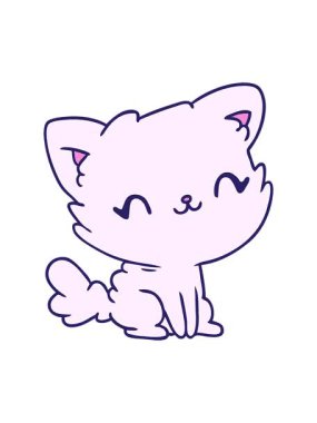 Çizgi film illüstrasyonunun animasyonunu bob ve duraklat sevimli kawaii pofuduk kedicik