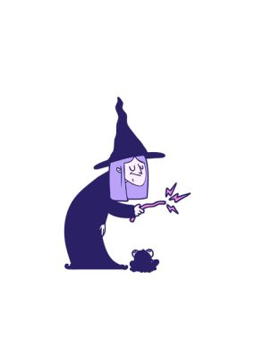 Çizgi film cadı tasarımının yanıp sönen radyal çizgileri