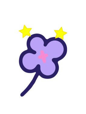 dönen yıldızlar basit çiçek çizgi film tasarımının animasyonu