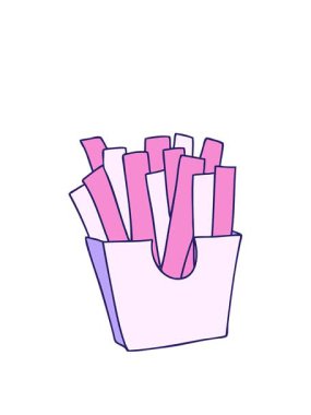 Çizgi film karakteri patates kızartmasının animasyonunu genişletiyorum.