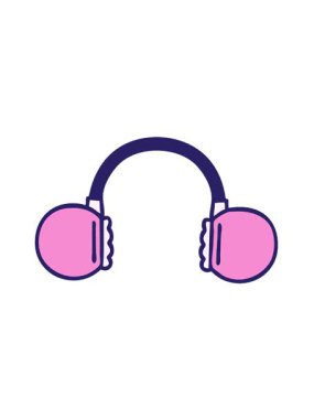 Retro kulaklığın sevimli çizgi filminin titreşimli hareket animasyonu