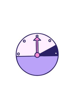 Sevimli bir hız göstergesinin yatay titreşimli animasyonu