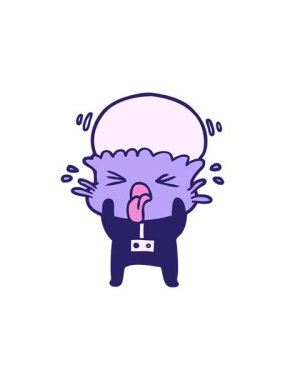 Bir çizgi film uzaylısının dikkat çekici animasyonu.