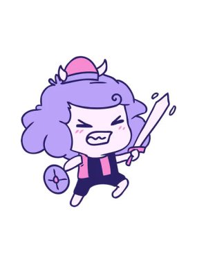 Kawaii Viking Çocuk 'un serbest çizim hareketli animasyonu