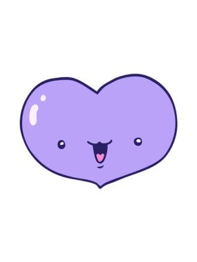 Karikatür aşk kalp karakterinin titreşimli animasyonu