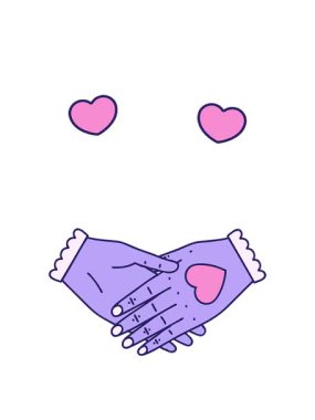 dönen kalp animasyonu dövme stili bir çift elin görüntüsü