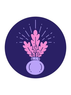 Dövme evi bitkisinin ikonunun basınçlı canlandırması