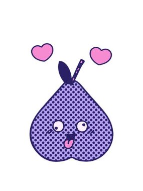 Yeşil armut çizgi filminin dönen kalp animasyonu.