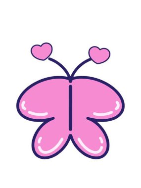dönen kalpler basit ama sevimli bir kelebek çiziminin canlandırması