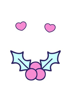 Noel 'in sevimli bir çizgi filminin dönen kalpleri.