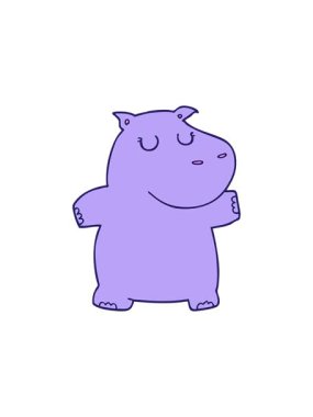 Bir su aygırının karikatür çiziminin bölünme etkisi