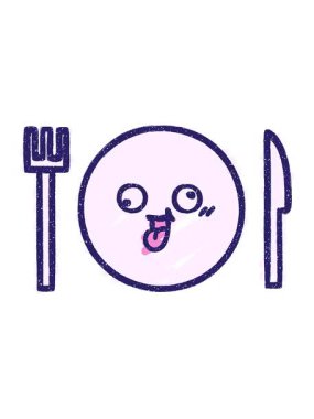 Yemek Tabağı Tebeşir Çiziminin basınçlı animasyonu