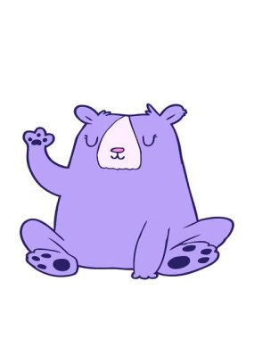 Çizgi film ayısının el sallamasının hareketli animasyonu