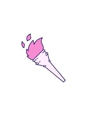 Geleneksel yanan meşale stilinde dövmenin gösterişli satış animasyonu