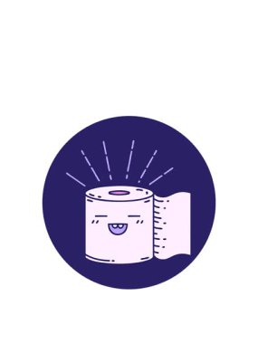 Dövme stili tuvalet kağıdı karakterinin hareketli canlandırması