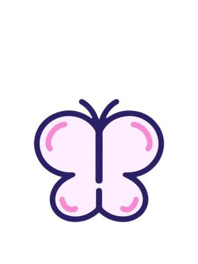 Basit ama sevimli kelebek çiziminin yükseliş ve yüzen animasyonu