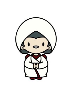 Geleneksel düğün kıyafetleri içindeki Japon kadının hareketlerini salla ve durdur.