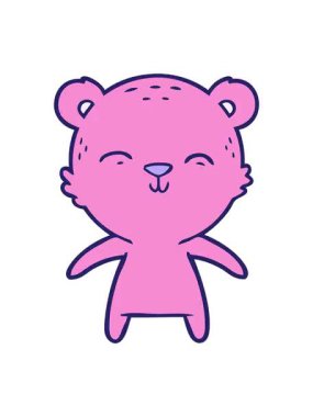 Neşeli ayı çizgi filminin pixelize etkisi