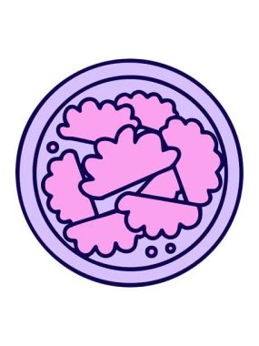 geleneksel kızarmış Brezilya fogazzasının neon ışığı animasyonu