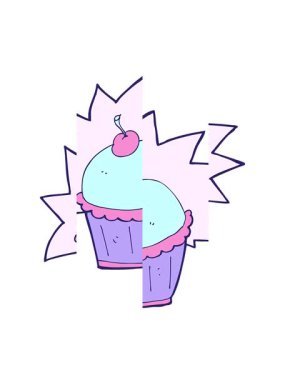 Fincan kek çiziminin bölünen hareketi