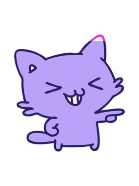 Bir kedinin çizgi filmini canlandırın. Gösterip gülün.