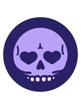 Bir kafatasının ikonik gotik dövme şeklindeki hareketli animasyonunu oynat