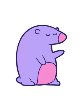 Kawaii ayı çizgi filminin titreşimli animasyonu