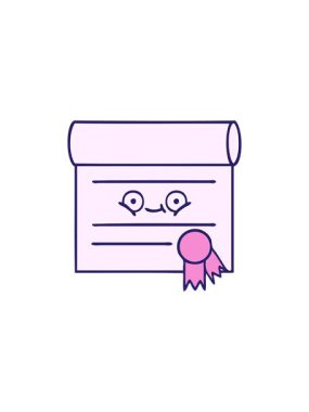 Sertifikanın şirin karikatürünün bölünme efekti canlandırması