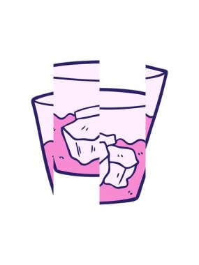 Karikatür viskisinin camdaki bölünen hareketi.