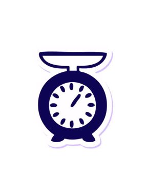 Neon ışık efektinin animasyonu. Sevimli bir çizgi filmin çıkartması. Ağırlık ölçeği.