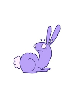 Karikatür animasyonu ürkmüş tavşan.