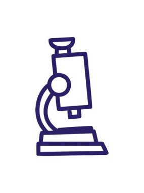 Mikroskop ve slayt sembolü simgesinin canlandırma efektini göster