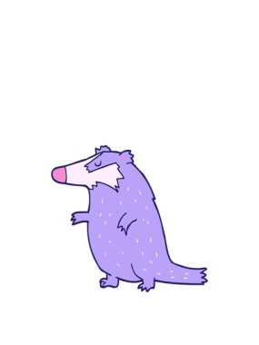 Bir porsuğun animasyonunu genişletiyor.