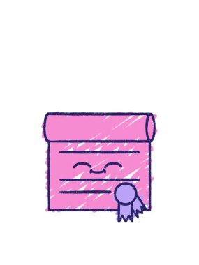 Sertifika Tebeşir Çiziminin canlandırmasının zıplama hareketi canlandırması