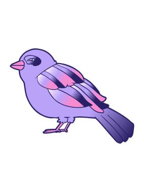 Parlak kuş çizgi filminin hareketli animasyonu