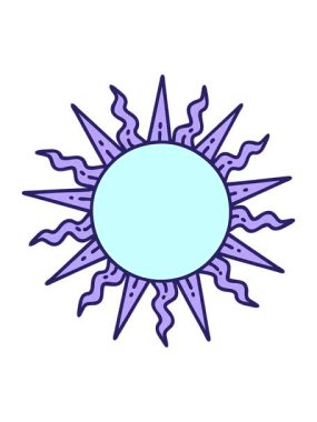 Bir güneşin klasik dövme şeklindeki görüntüsünün hareketli animasyonu