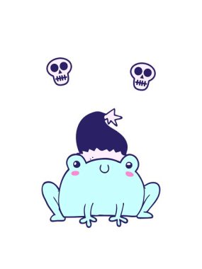 Karikatür Noel kurbağasının kafatası animasyonu