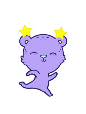 dönen yıldızlar neşeli bir ayı çizgi filminin animasyonu