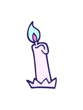 el çizimi çizgi film tarzı doğum günü mumunun basınçlı animasyonu